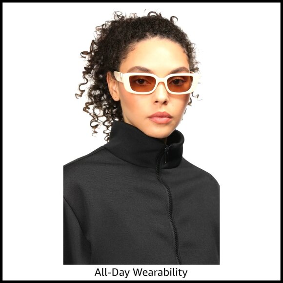 Retro Rectangle Sunglasses UV Protection Lightweight Trendy Women